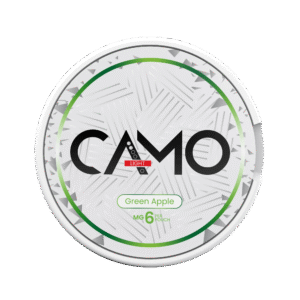 CAMO Green Apple 6mg nicotine pouches can