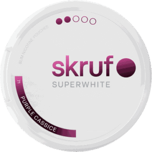 Skruf Superwhite no.71 Purple Cassice Medium nicotine pouches can