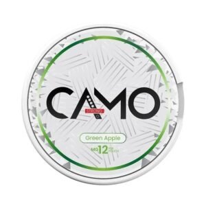CAMO Green Apple 12mg nicotine pouches can