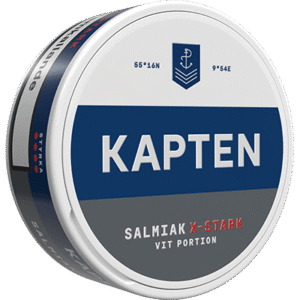 Kapten Salmiak Extra Strong White snus can