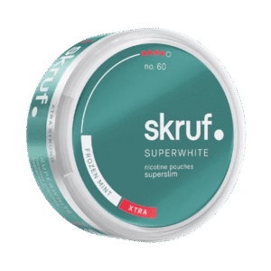 Skruf Superwhite Frozen Mint 8mg nicotine pouches can