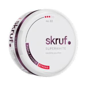 Skruf Superwhite Purple Cassice 10mg nicotine pouches can