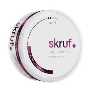 Skruf Superwhite Purple Cassice 6mg nicotine pouches can