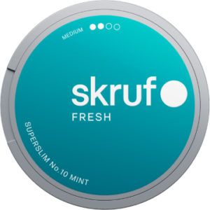 Skruf Fresh no. 10 Mint Superslim Medium snus can